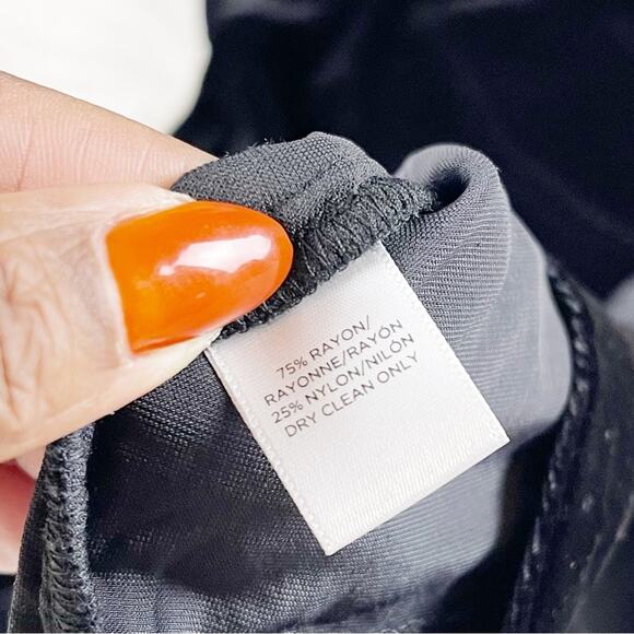 Ann‎ Taylor Loft Velvet Black Off The Shoulder Swing Shift Dress Size Medium - Picture 5 of 6